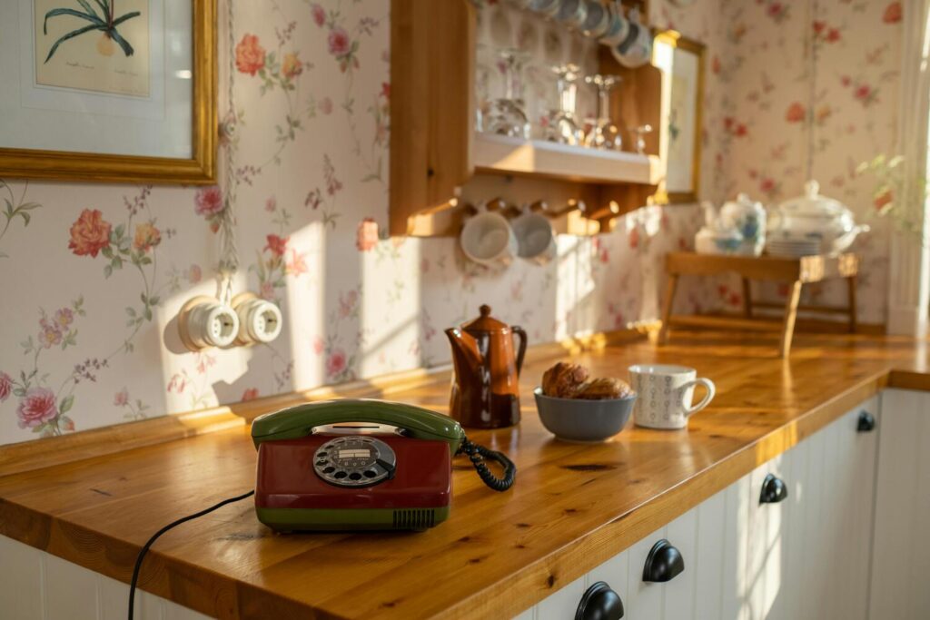 wood countertop in use